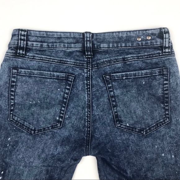 CAbi Blue Distressed Lowrise Jeans Size 2 XS Stretch Designer Stylish Comfort - Picture 7 of 8
